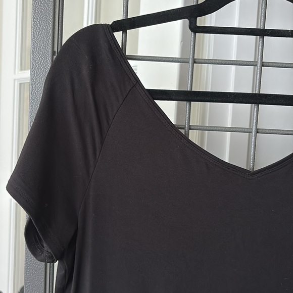 White House Black Market Black Ruched Blouse Size L - Picture 7 of 11